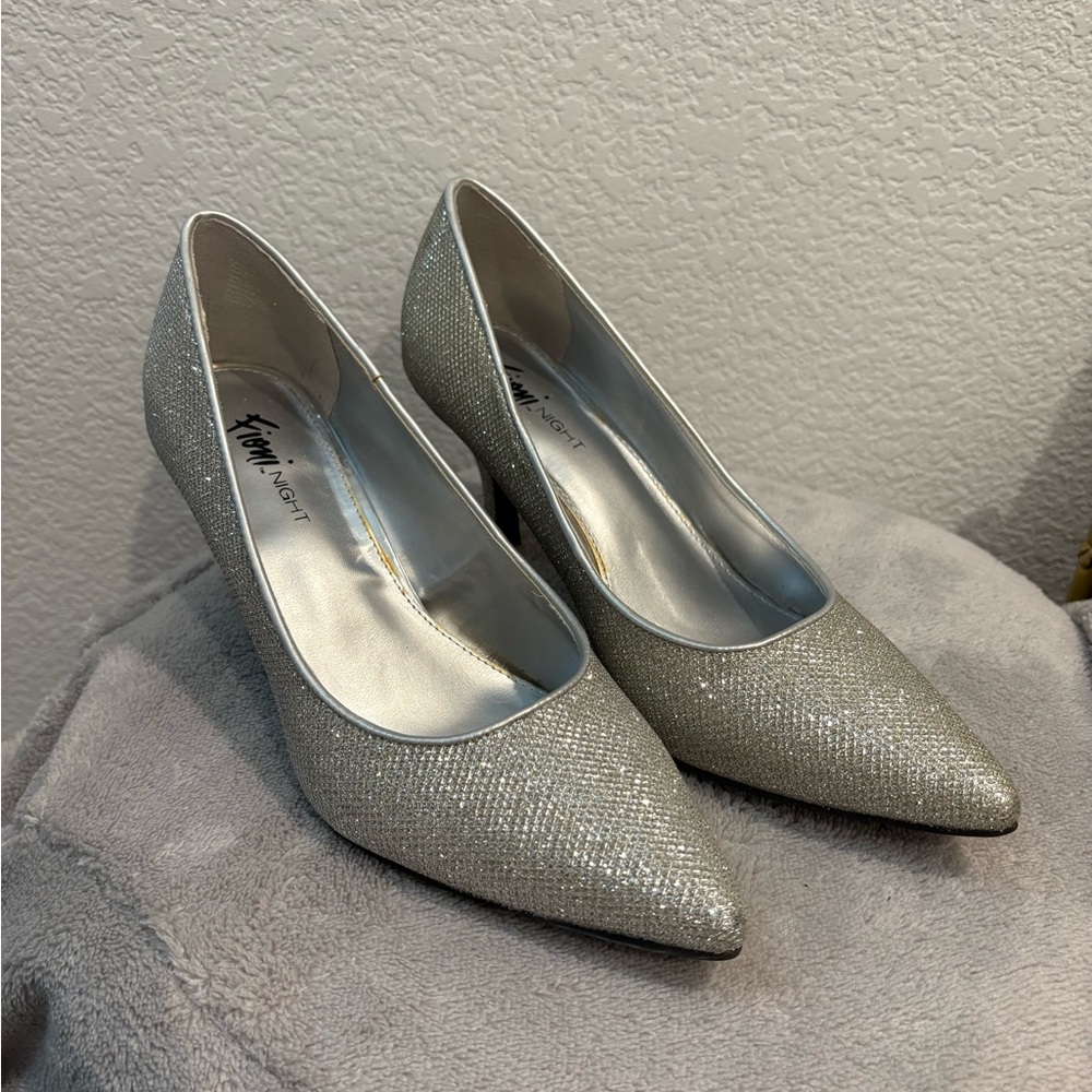 Fioni Night Mira Silver Shimmer High Heels